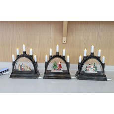 크리스마스 반달촛대 LED 워터볼 오르골, 눈사람