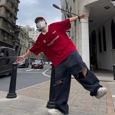 남녀공용 오버핏 레트로 축구복 삼선 유니폼 반팔티셔츠