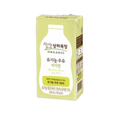 상하목장 유기농 저지방 멸균우유, 200ml, 3개