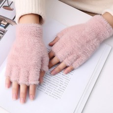 밍크핸드워머 여성용 플러시 손가락없는 반장갑 장갑 겨울 학생 야외 글쓰기 밍크 단단한 방한, [03] 밍크핸드워머 Ny