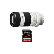 [미국] 914340 Sony 70-200mm Full Frame F4 G OIS Interchangeable Lens w/ 128GB Memory Card, 단일상품