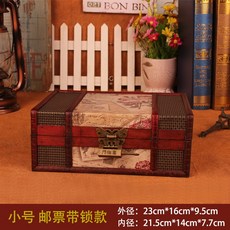 악세사리보관함 복고 책상 나무 헤드장식 화장품 수납케이스 문서 면허증 정리 보관함 잠금장치포함 나무상자