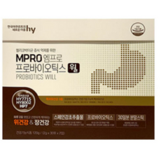 [에치와이]MPRO 엠프로 프로바이오틱스 윌 플러스 2박스+쇼핑백, 2개, 120g