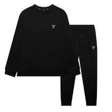 게스밍크기모 삼각블랙와펜 여성 이지웨어 조거 세트 블랙