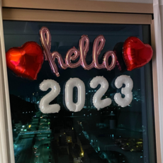2023 풍선 해피뉴이어 파티용품 세트, hello2023(화이트)