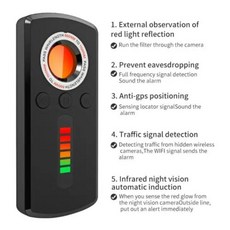 Hidden Camera Detector Anti Spy Gadget Professional Hunter Wireless Signal Car GPS Infrared Search W, 1개