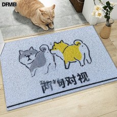비산방지 미끄럼방지 매트 반려동물 식사매트 고양이 케이지 고양이 전용 고양이 모래대야 모래받이 매트, 두 개 서로 봐, 2개