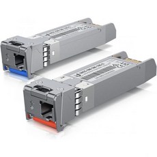 유비쿼티 Ubiquiti Networks 10Gbps SFP 싱글 모드 U 파이버 모듈 328' 케이블 거리 2x LC 커넥터 2팩 - 유비쿼티