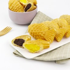 무농약 우리밀 칼슘 단팥 붕어빵 1kg (50g x 20개), 슈크림 붕어빵1kg, 20개