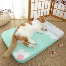 애완 동물 매트 베개 개집 사계절 이동식 세척 작은 강아지 침대 벚꽃 고양이 수면