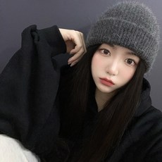 VANANA2 남녀공용 국내 골지 앙고라 방한 숏 니트비니 털모자