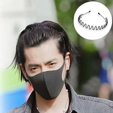 블랙 얇은 잔머리 헤어밴드 남자 스프링 머리띠