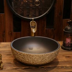 엔틱세면대 야외 세라믹 욕실 정원 카페 디자인 원형, F 직경 40cm 높이 15cm