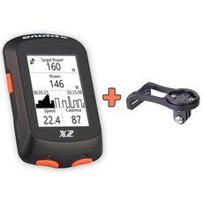 엑스플로바 X2 자전거 GPS 네비게이션 속도계 무선 한글판, 엑스플로바 X2+지토 멀티마운트(블랙)
