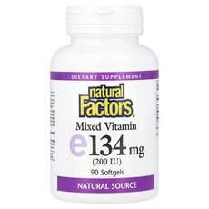 Natural Factors 혼합 비타민E 200IU 소프트젤 90정, Natural Factors 혼합 비타민..., 1개