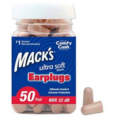 Mack’s 울트라 소프트 폼 귀마개 50 쌍 - 33dB 제일 높은 NRR 편안 Ear Plu