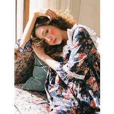 울랄라파자마 플라워캣 네이비 투피스
