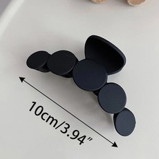 여성용 대형 블랙 헤어 클립 프랑스 우아한 헤어 그립 한국 문자 헤어 클로 클립 소녀 헤어핀 헤어 액세서리, Matte circle