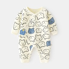 스타도어 유아용 입체벨크로 패턴 풀스냅 우주복