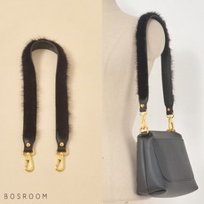 [보스룸] [BOSROOM]여성 리얼 모피 밍크퍼 가방끈 숄더끈 포인트 가방스트랩