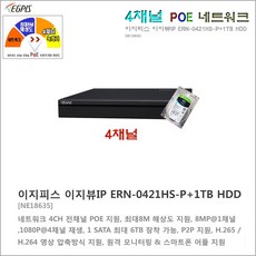 네트워크 4CH 전채널 POE (이지피스 이지뷰IP ERN-0421HS-P+1TB HDD)외 추가상품 - ern-0421hs-p