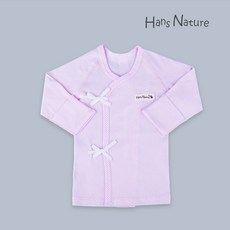 한스네이처 파스텔 배냇저고리 국내산 무형광 순면 핑크 hansnature - 한스네이처