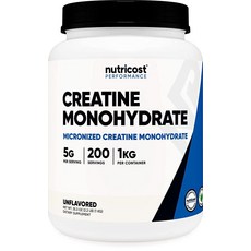 Nutricost 크레아틴 모노하이드레이트 미립자 파우더 1kg, 1개