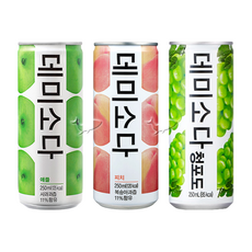 데미소다 250ml 애플 5캔+복숭아 5캔+청포도 5캔 총15캔, 1세트