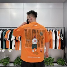 DarjinQD 루즈핏 슬램덩크 날염 반팔 티셔츠