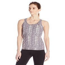 Yummie Women's Cotton Wow Janis Cut-Out Tank with Shelf Bra Cream/Shark Small Yummie Women 's Cott, 1