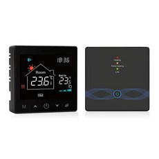 바닥 난방 온도조절기 스마트 수동 및 모드 벽걸이 보일러 제어 1 개, 02 Black, 1개