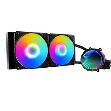 인텔 및 AMD용 120mm AIO CPU 액체 쿨러 워터 쿨링 ARGB PWM 동기화 인피니트 미러 펌프 쉬운 설치 LGA1700/1200/115X AM5/AM4와 호환되, 240mm