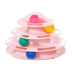 생활담다 고양이 반자동 움직이는 공놀이 장난감 4단, 핑크, 1개