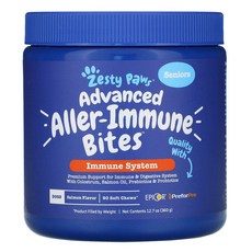 Zesty Paws Advanced Aller-Immune Bites for Dogs Immune System Senior Salmon Flavor 90 Soft Chews 12.7 oz (360 g), 상세참조, 상세내용참조