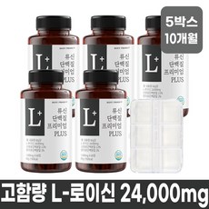 바프 24000mg 고함량 류신 단백질 플러스 타블렛 단백질흡수 근육 보충 60정 + 알약케이스 세트, 5개