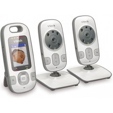 VTech VM312-2 비디오 베이비 모니터(초계 화면 보기 야간 비전 토크백 인터컴 및 카메라 2대 포함 범, 단일옵션