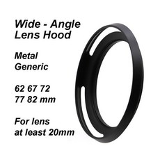 하오게후드 일반 금속 와이드 엔젤 후드 나사 62 67 72 77 82 mm 범용 블랙 초점 거리 최소 20mm 풀 프레임, 1) 62 mm, 1개
