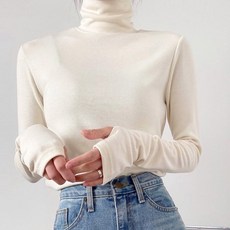 커밍투유 기모 핸드 워머 폴라티 긴팔 티셔츠