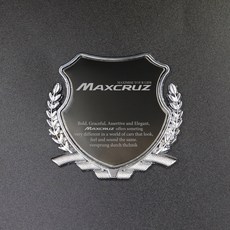 [팬덤] 맥스크루즈 로고 포인트 엠블럼 C필러 튜닝 뱃지 장식 인테리어 DIY 자동차 몰딩, 블랙(1p)