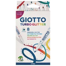 GIOTTO 閃亮彩繪筆套裝, 8色, 特殊水基閃光墨水, 1盒