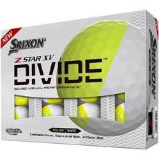 스릭슨 Srixon Z-Star XV Divide 4피스 골프공 반반공 1다스(12개입), 화이트+옐로우