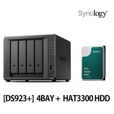 P 시놀로지 Synology DS923+ NAS 4베이 [16TB] [4TB x4] Synology HAT3300 /정식판매점