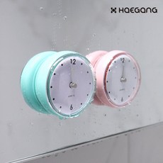 욕실 흡착 방수 시계 미니 주방 현관 화장실 벽시계, 욕실 흡착 방수시계 민트