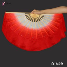 무용 부채 1+1 댄스 그라데이션 한복 펜베일 춤 율동 발표회 전통 너슬, 실크흰색빨강8인치플로팅10cm