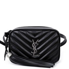 [Yves Saint Laurent]생로랑 20SS 블랙 은장 루 모노그램 태슬 벨트백 614031 DV706 1000