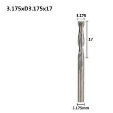 XCAN 10pcs 3.175 Shank 2 Flute Flat End Mills Spiral CNC Router Bit for Engraving Flat Milling 0.8, 3.175xD3.175x17