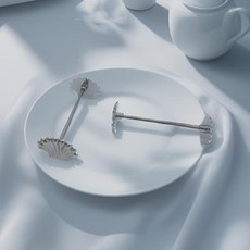 메이크잇업 스텐304 조개 모양 수저 받침대 젓가락 받침대 커트러리 받침대 2P, 1세트, Silver