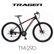 TRAGEN 트라젠 TM-29d 원터치21단 디스크브레이크 앞서스펜션 스틸자전거, 블랙/레드