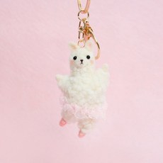 발레곰 양모펠트 DIY 니들 펠트 핸드메이드 DIY 집콕 키홀더 인형, 알파카 A, 1개