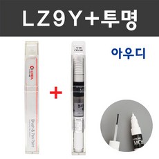 아우디 컬러 붓펜+모투명 붓펜 2종 세트 자동차 붓 카 페인트, LZ9Y 팬텀블랙+모투명붓펜 주문 배송1~2주